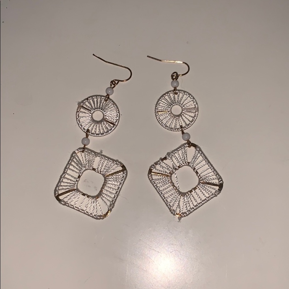 Claire’s White Thread Earrings